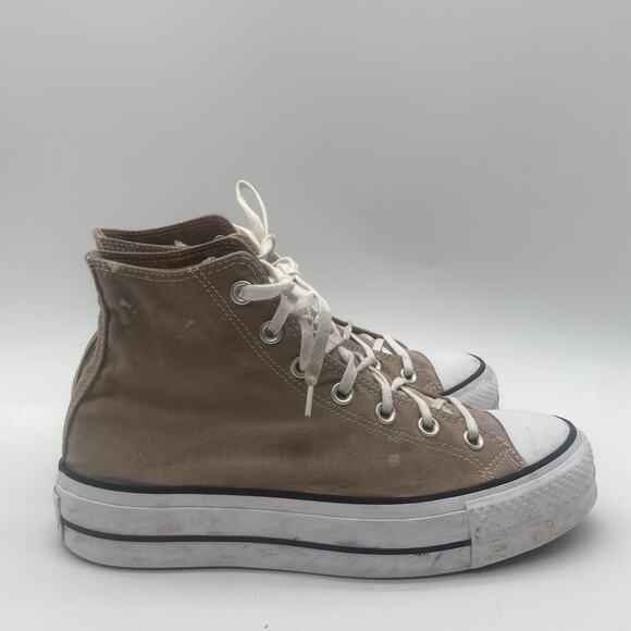Womens Size 9 Converse Chuck Taylor All Star Brown Beige Lift Platform High Ctas - Picture 1 of 9